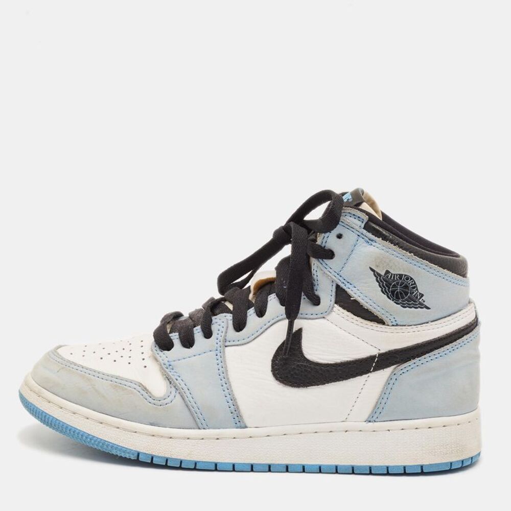 Air Jordans Retro High Size 39 White/light Blue Leather And Nubuck Leather High